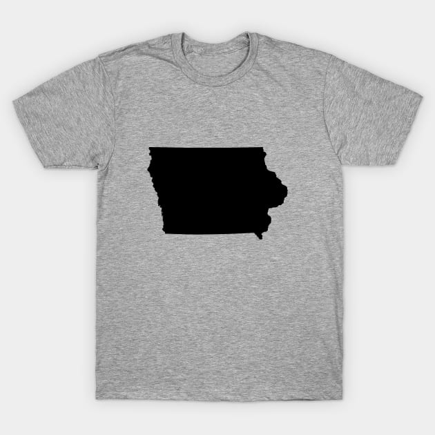 Iowa Black T-Shirt by AdventureFinder